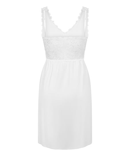 Nora Lace Slip Dress, White