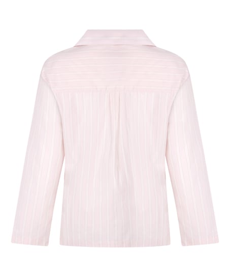 Poplin Cotton Pyjama Top, Pink