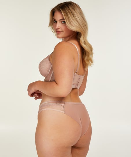 Malika padded longline underwired bra, Pink