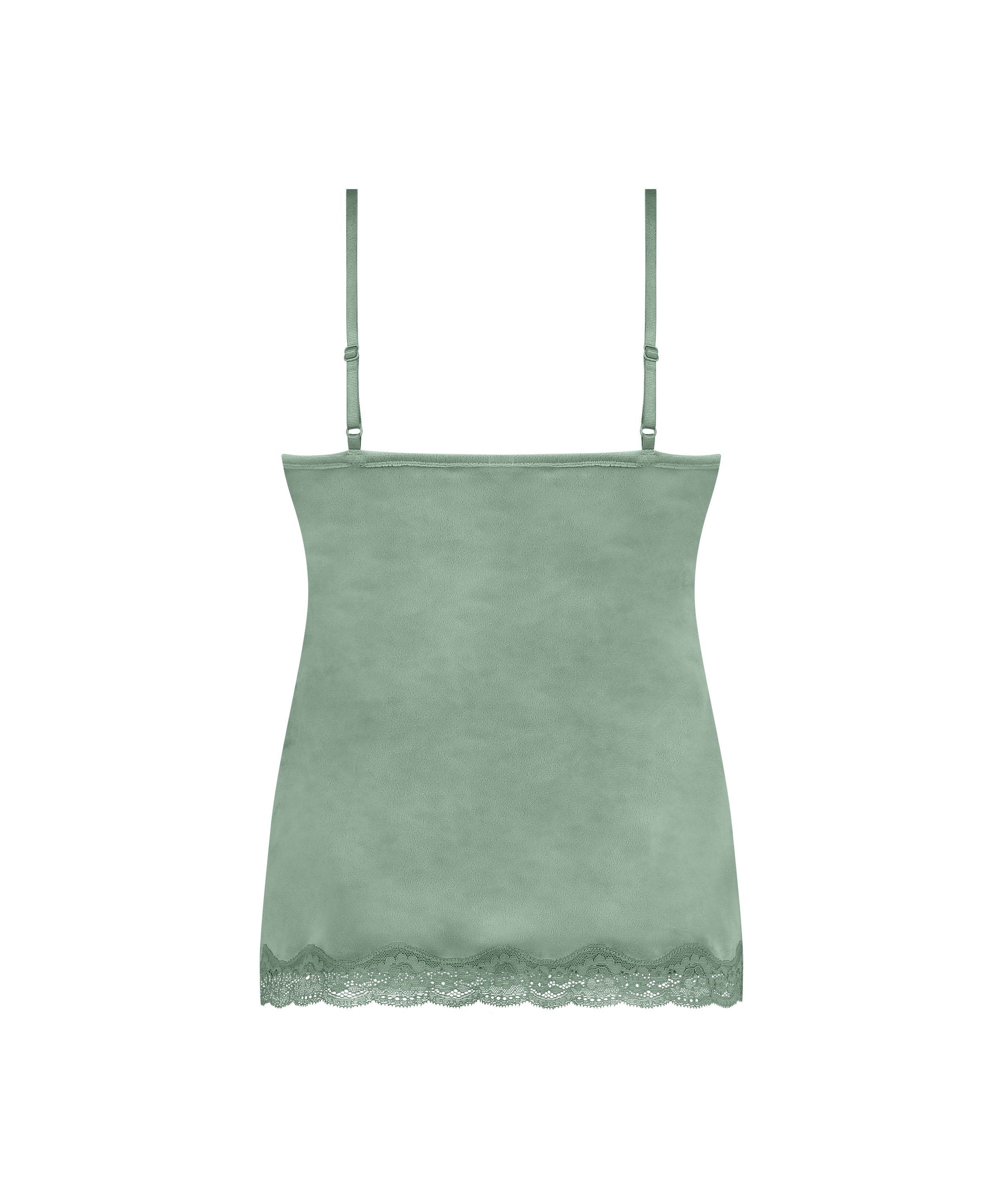 Velours Lace Cami Top, Green, main