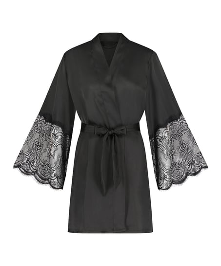 Satin Kimono, Black