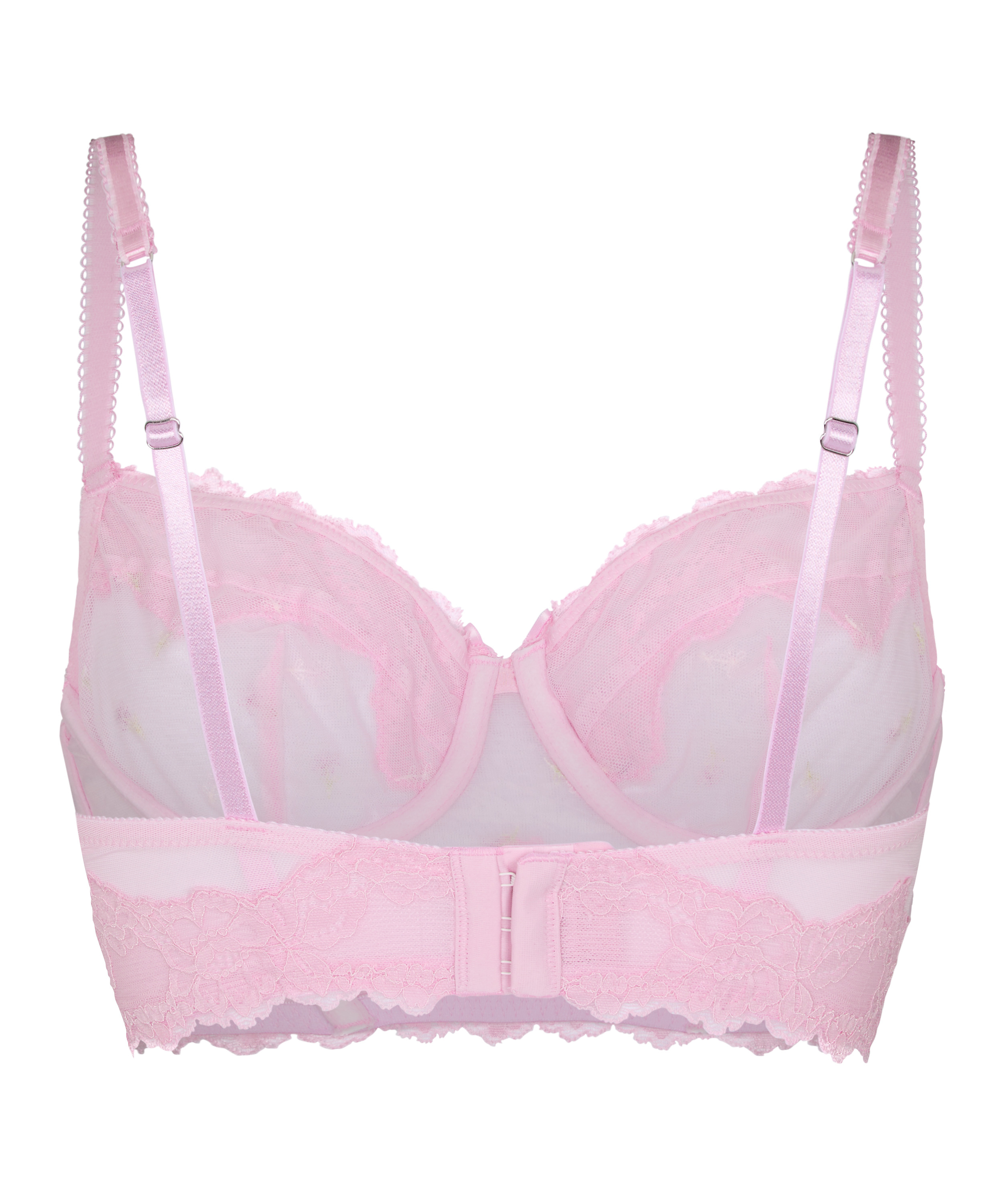 Non-Padded Underwired Longline Bra Camellia, Pink, main