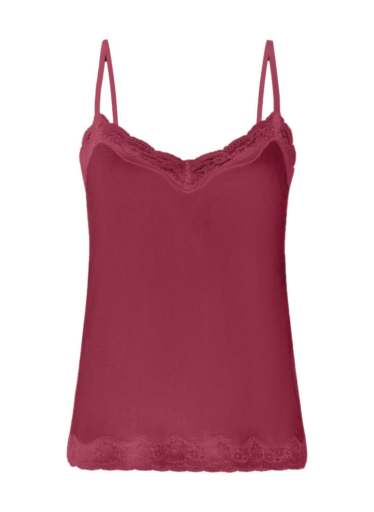 Velours Lace Cami Top, Pink, main