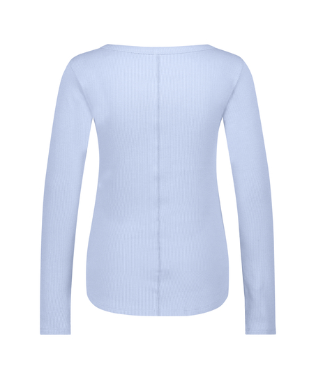 Long-Sleeved Pyjama Top, Blue