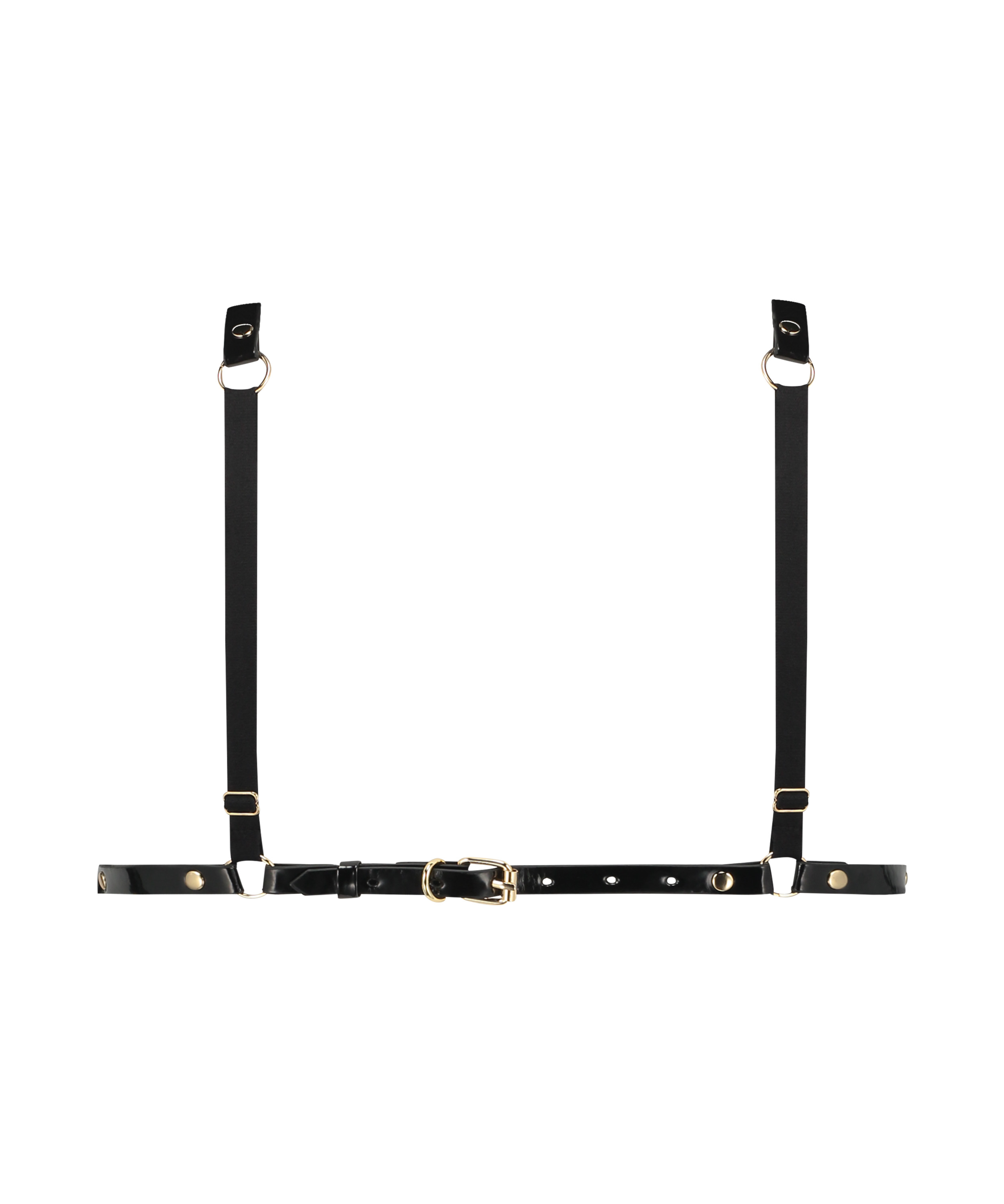 Faux Leather Bralette, Black, main