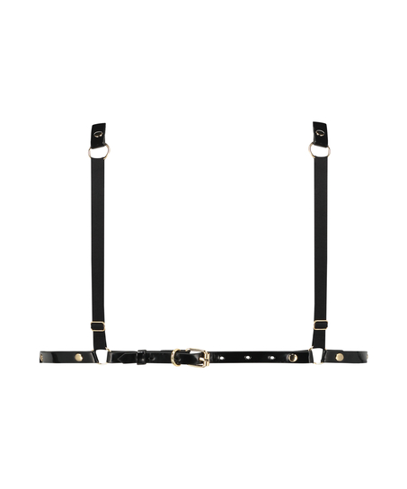 Faux Leather Bralette, Black