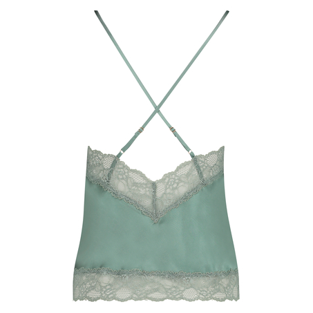 Satin Lace cami top, Green