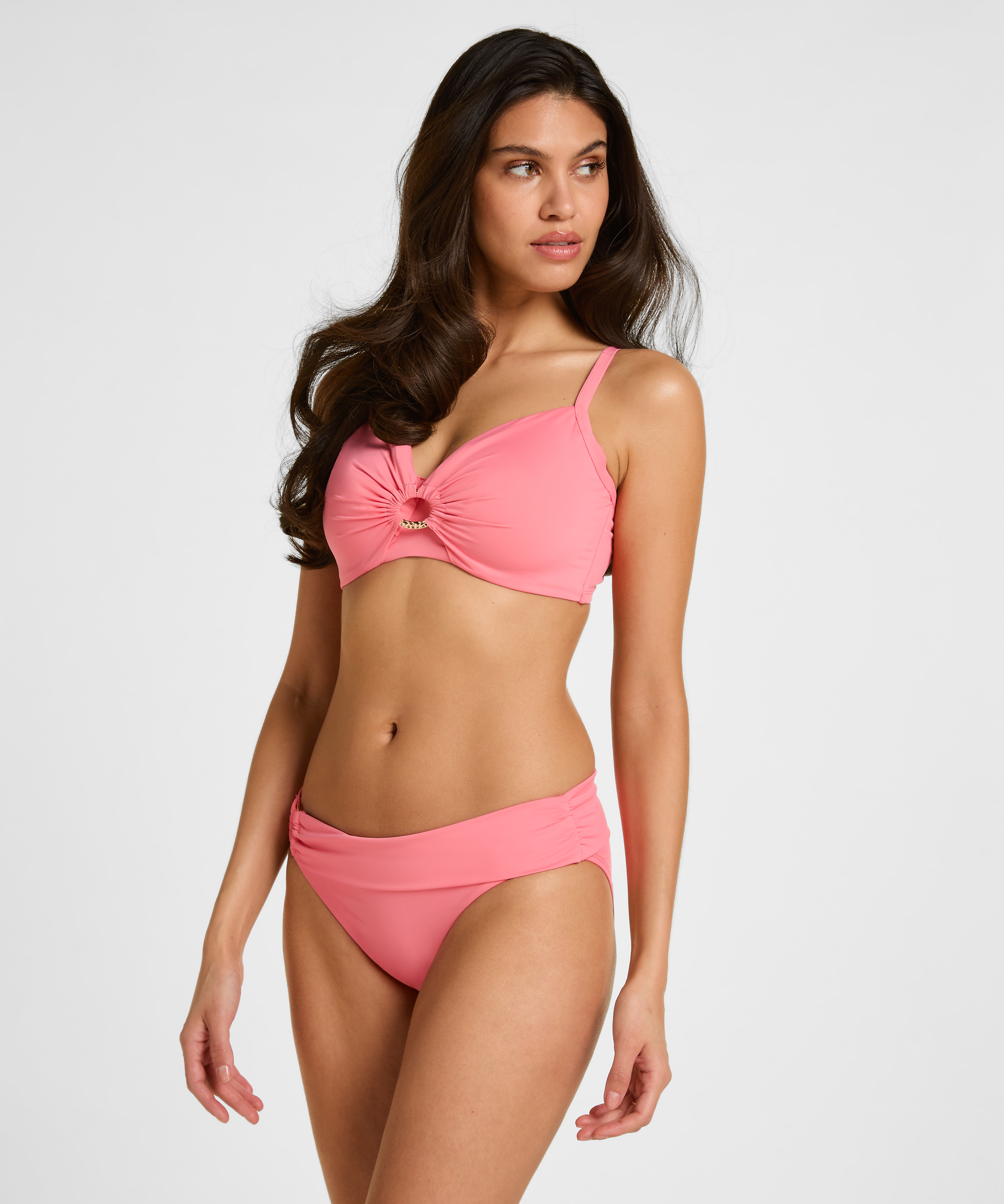 Luxe Non-Padded Underwired Bikini Top, Pink, main