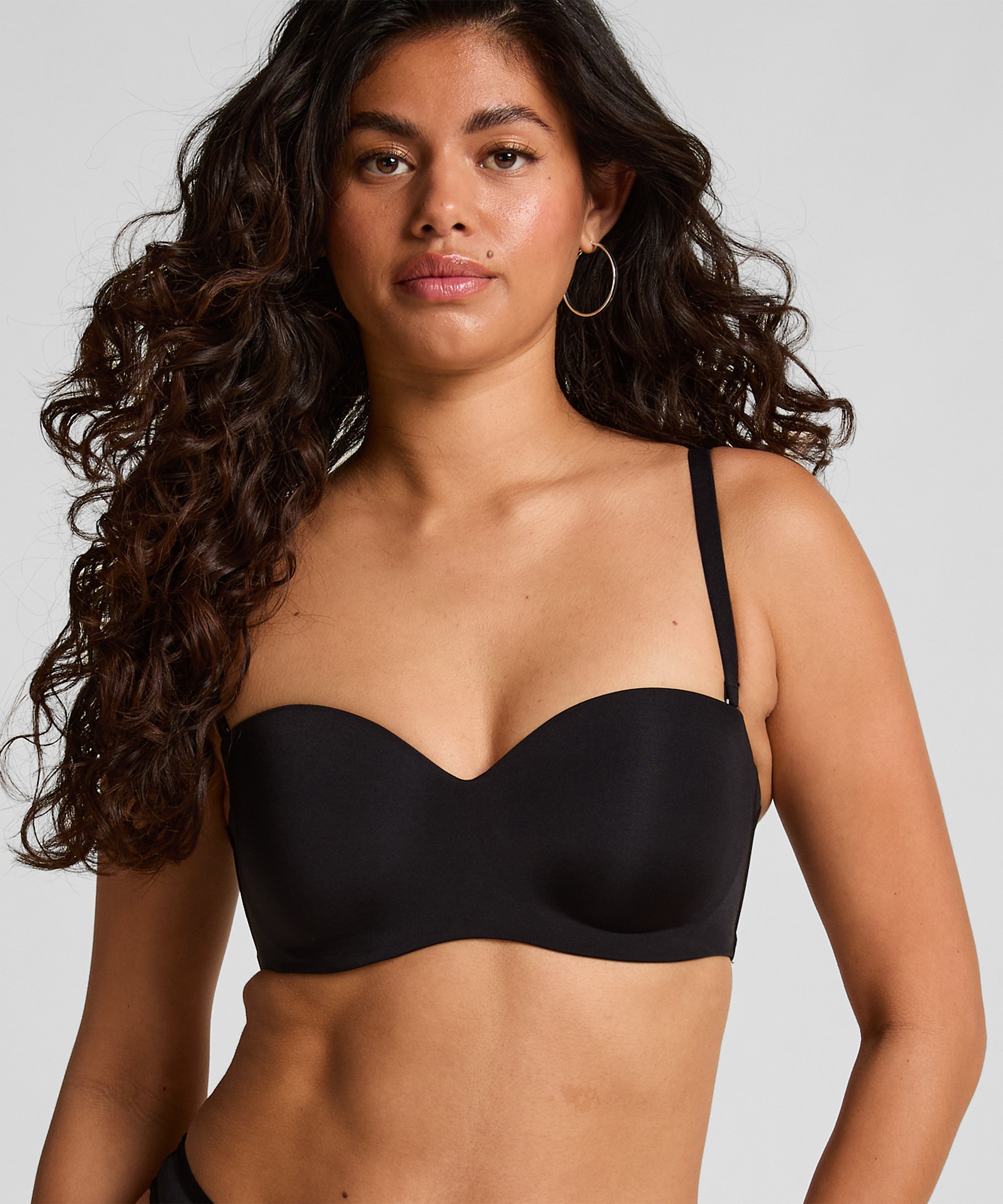 Smooth Padded Underwired Strapless Push-Up Bra, Black, main