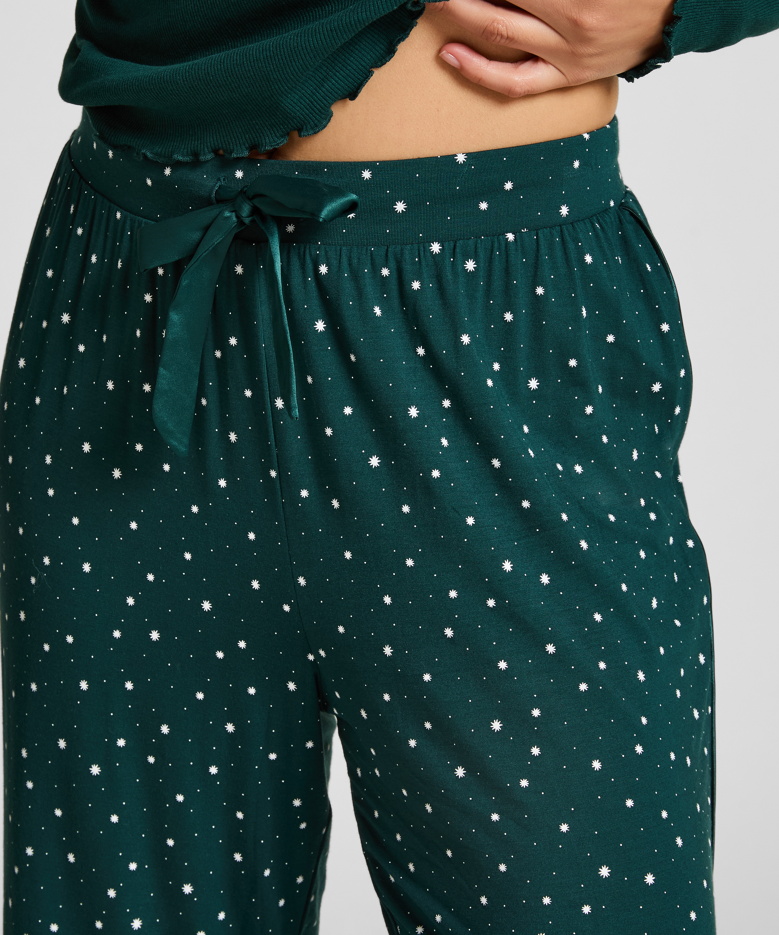 Jersey Pyjama Pants, Green, main
