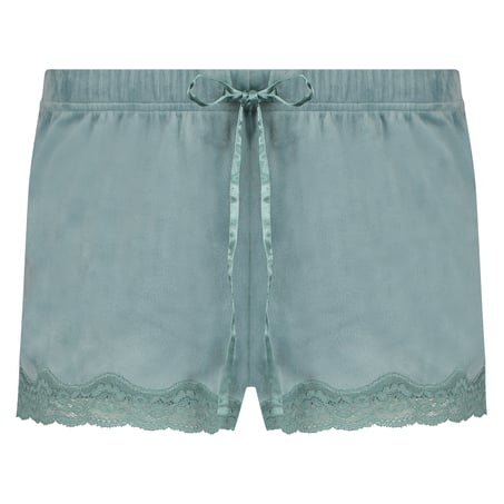 Pyjama Short Velours Scallop Lace, Green