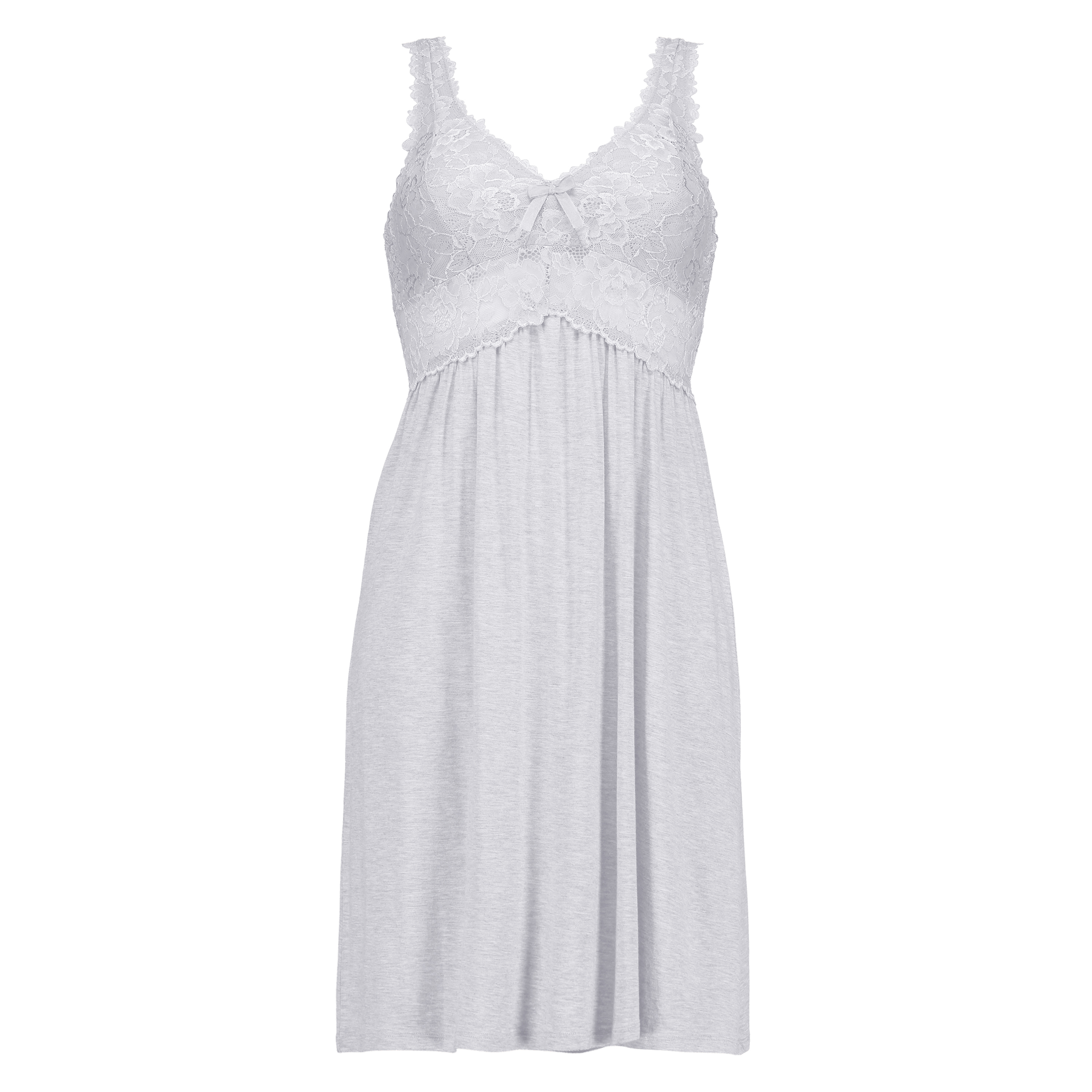 Modal Lace Slip Dress, Gray, main