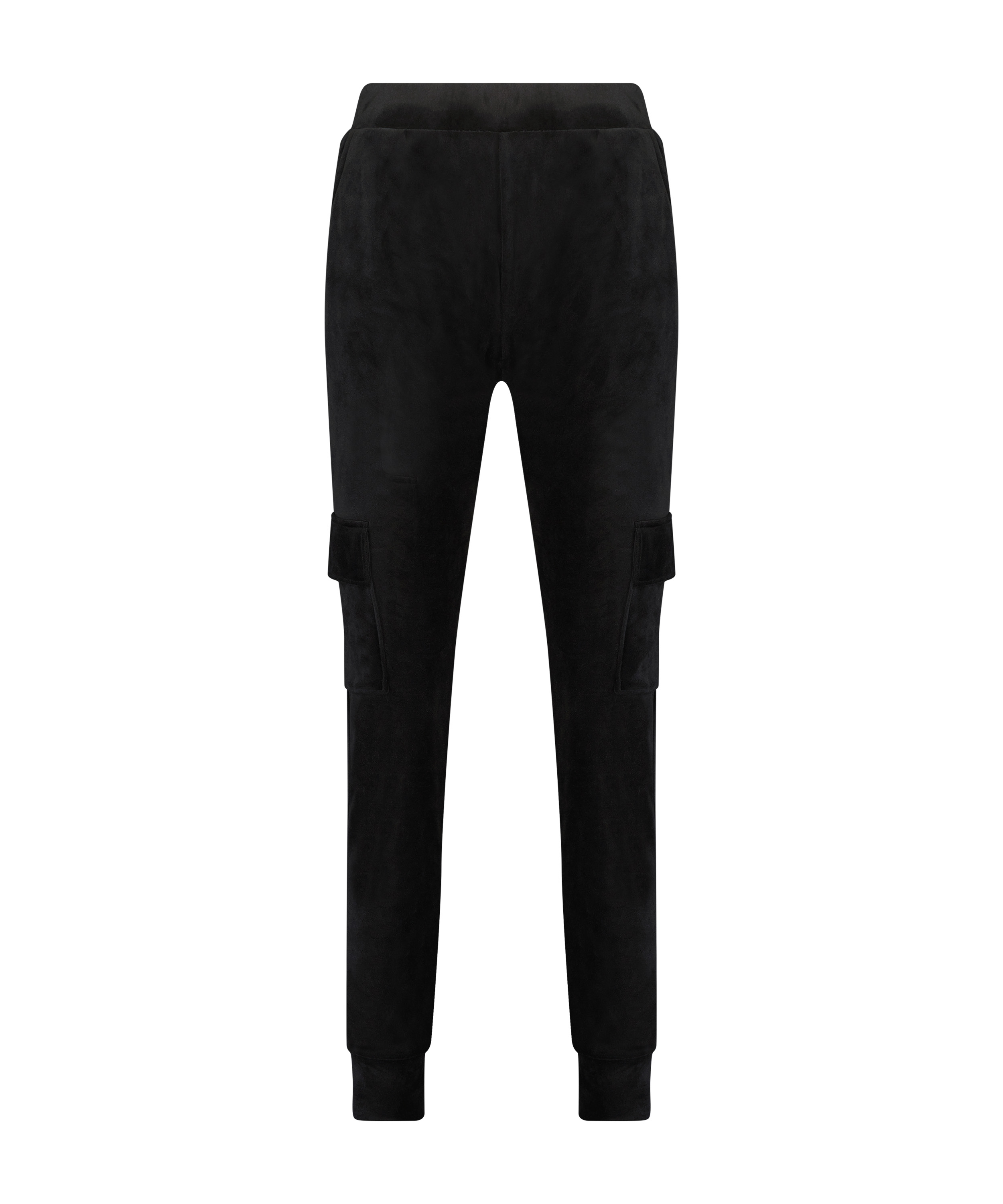 Tall Velours Jogging Bottoms, Black, main