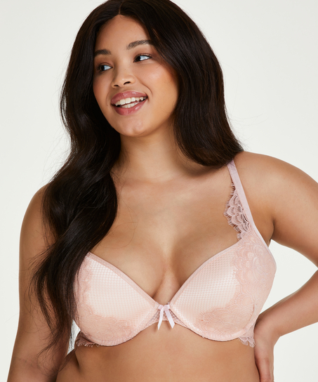 Yves padded underwired push-up bra, Beige