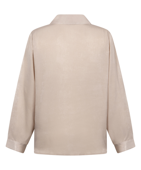Satin Long-Sleeved Jacket, Beige