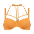 Scallop Lurex Bikini Top, Orange