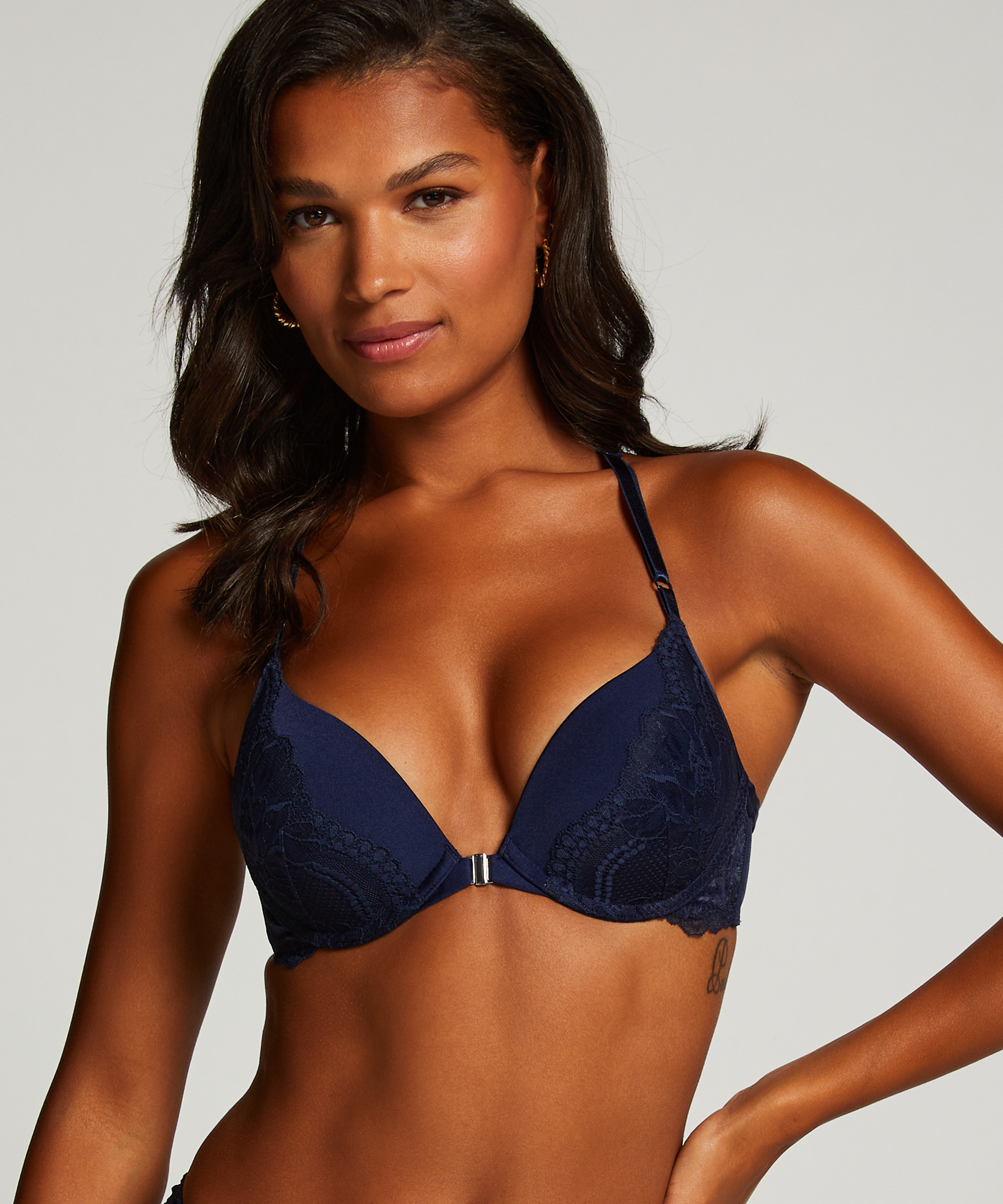 Kimberley Padded Push-Up Underwired Bra, Blue, main