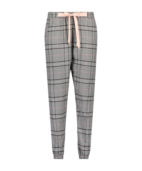 Petite Twill Check Pyjama Pants, Gray