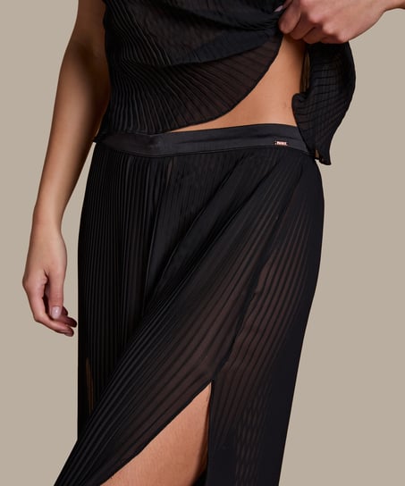 Plisse Pants, Black