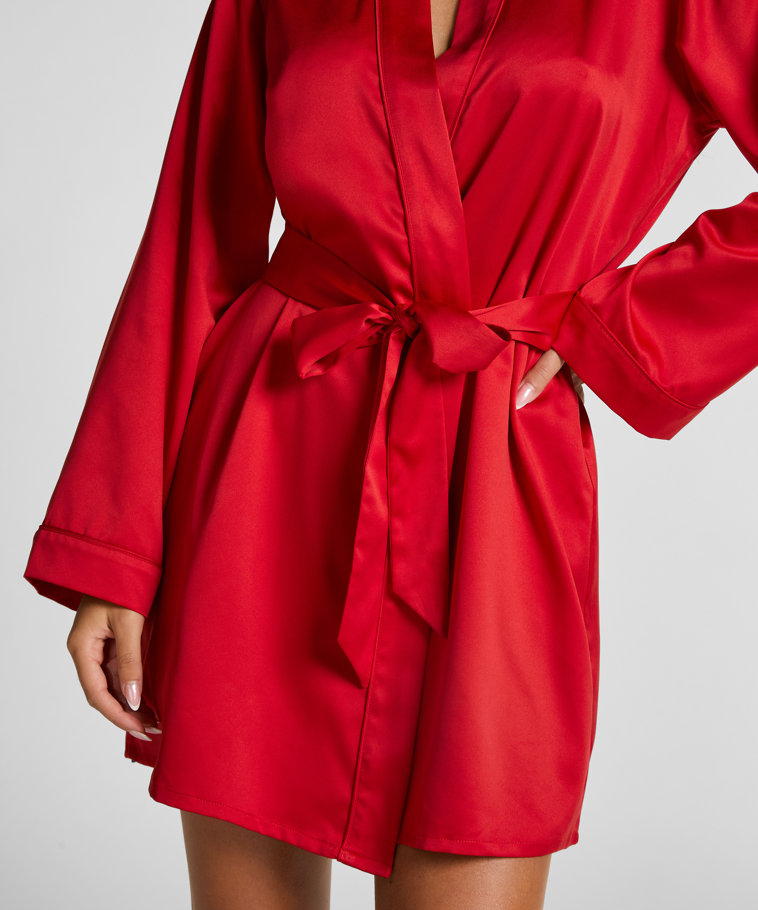 Satin kimono, Red, main
