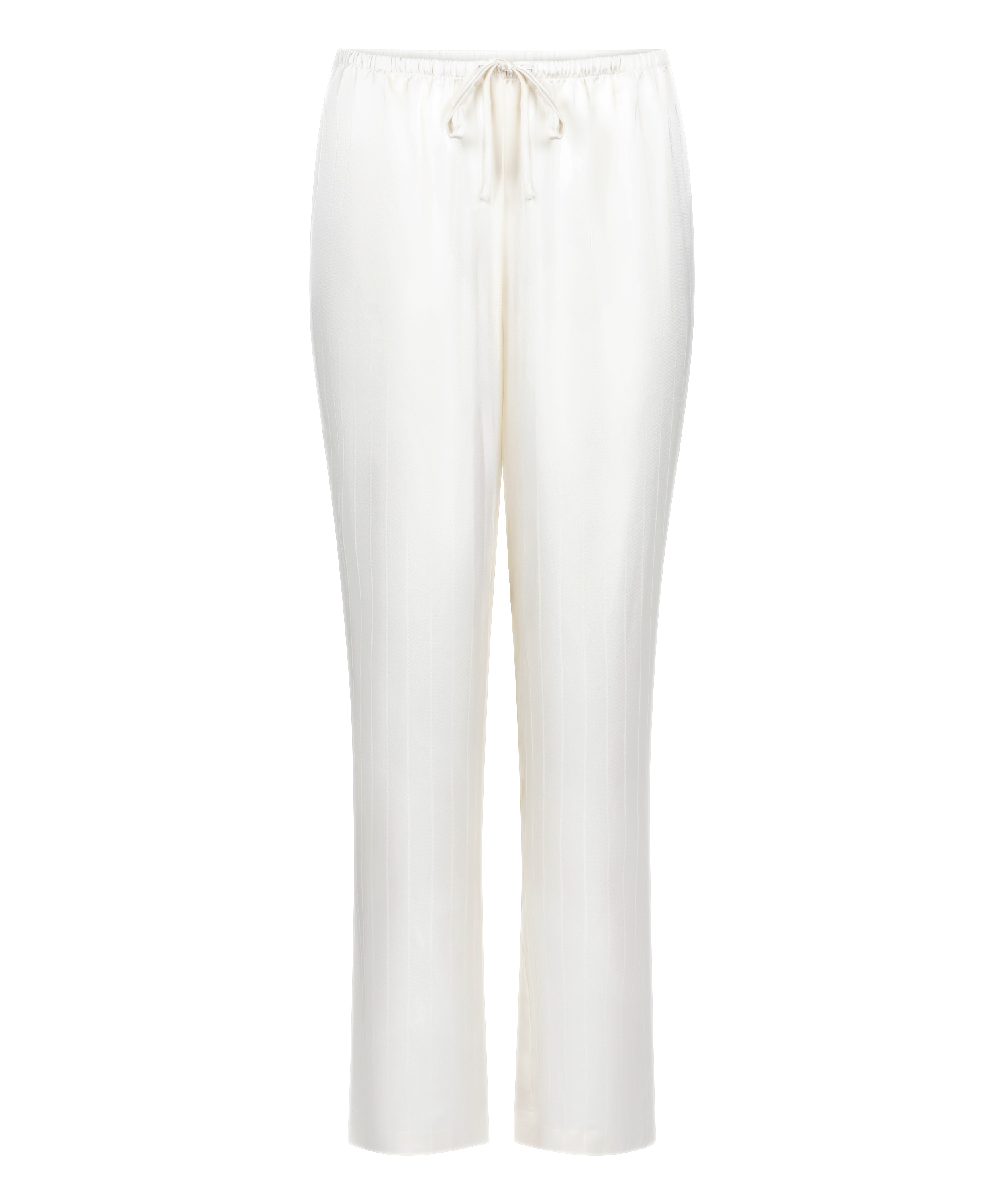 Satin Pinstripe Trousers, White, main