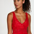 Modal Lace Slip Dress, Red