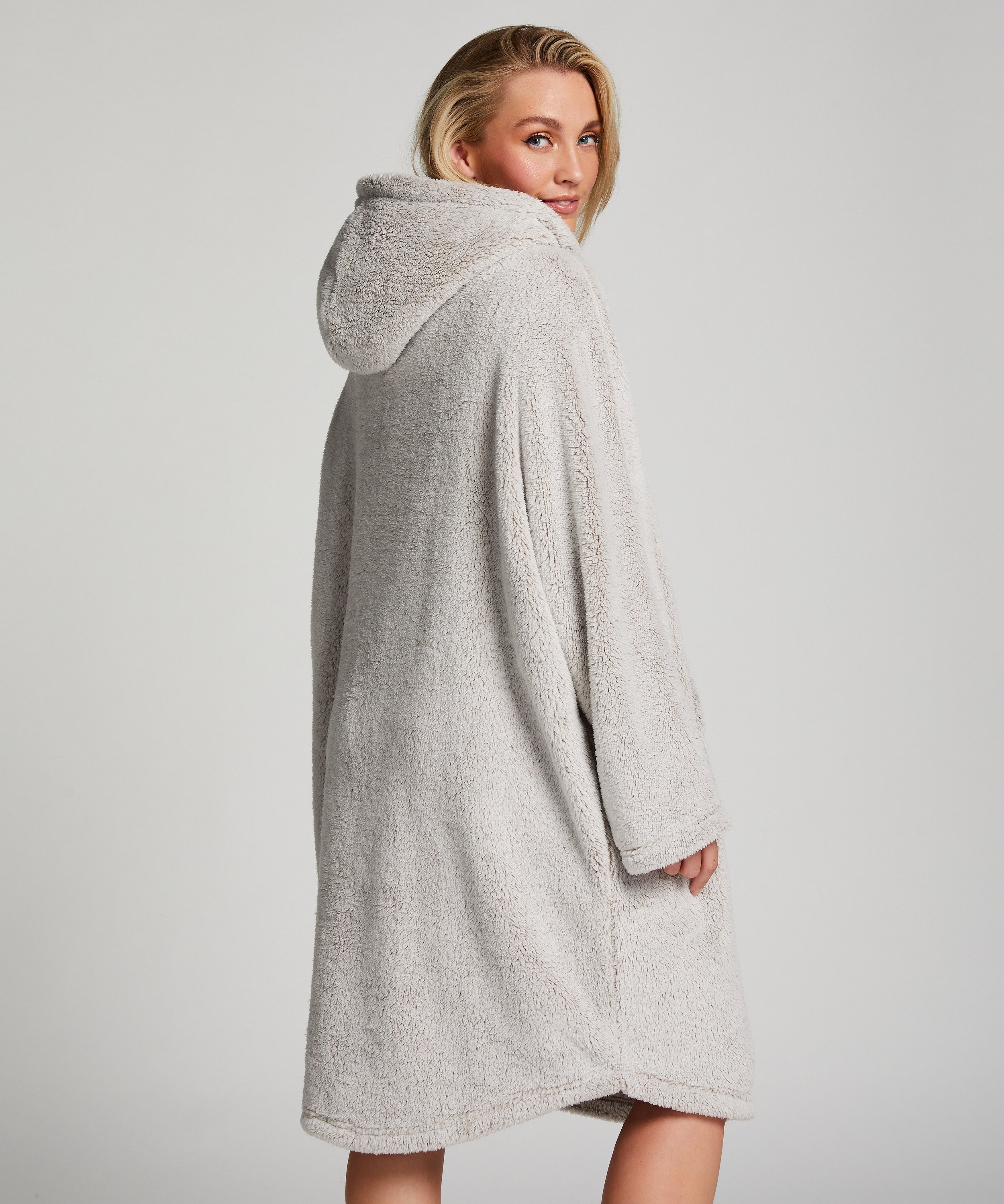 Flannel Fleece Hoodie, Gray, main