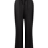 Satin Pinstripe Trousers, Black