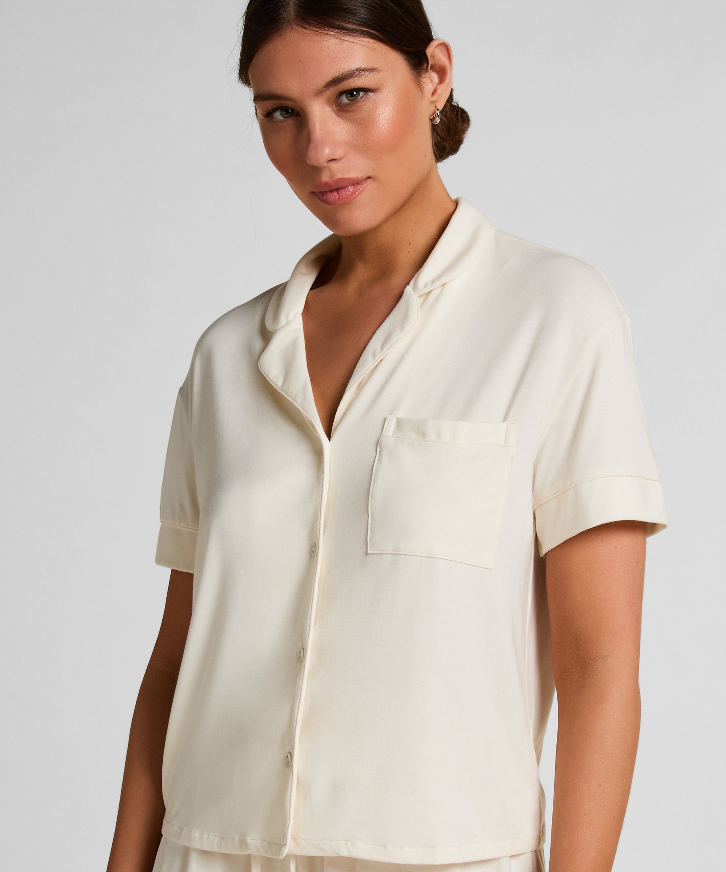 Essential Jersey Short-Sleeved Jacket, White, main
