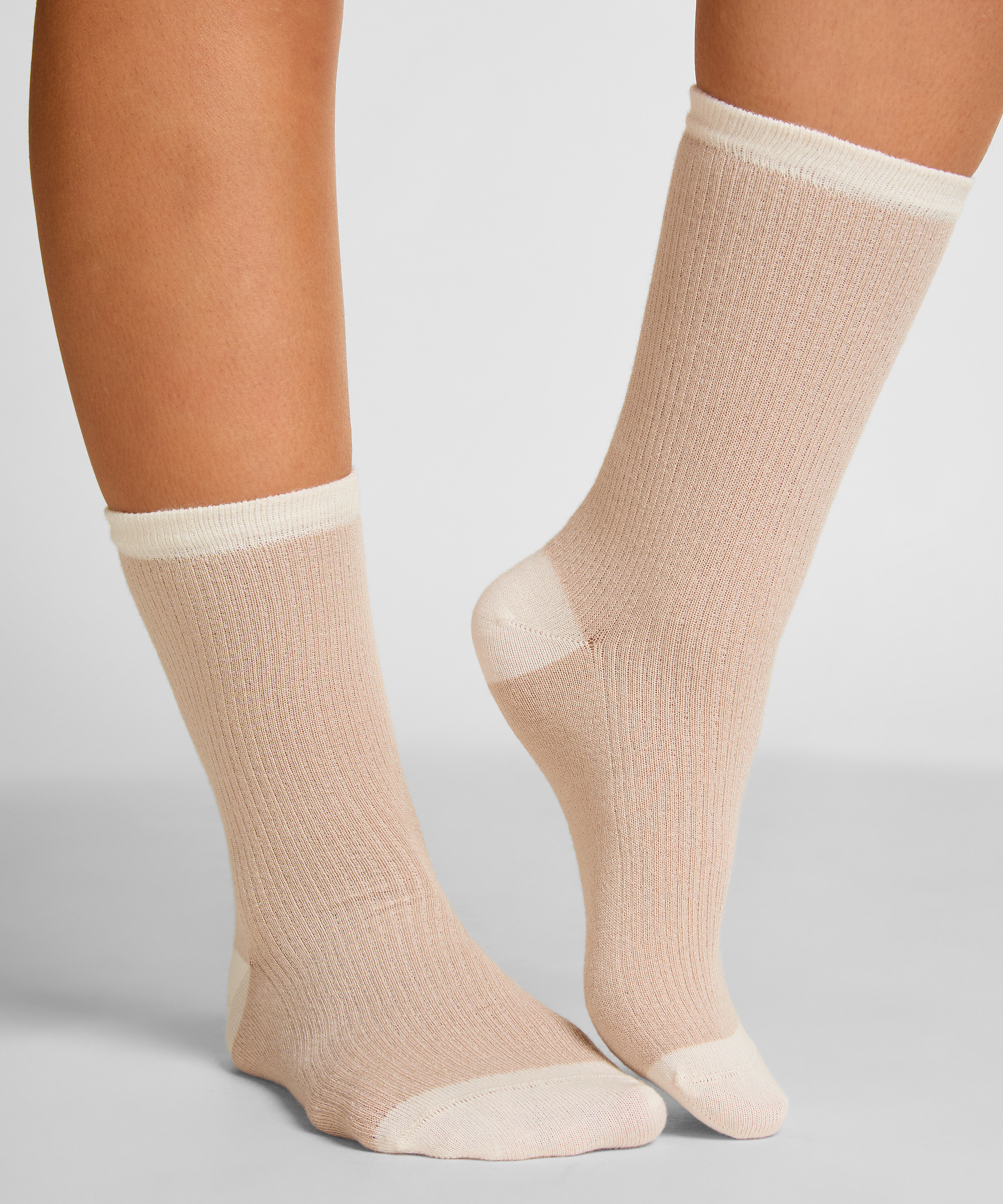 Modal Crew Socks, Beige, main