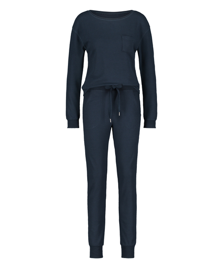 Waffle pyjama set, Blue