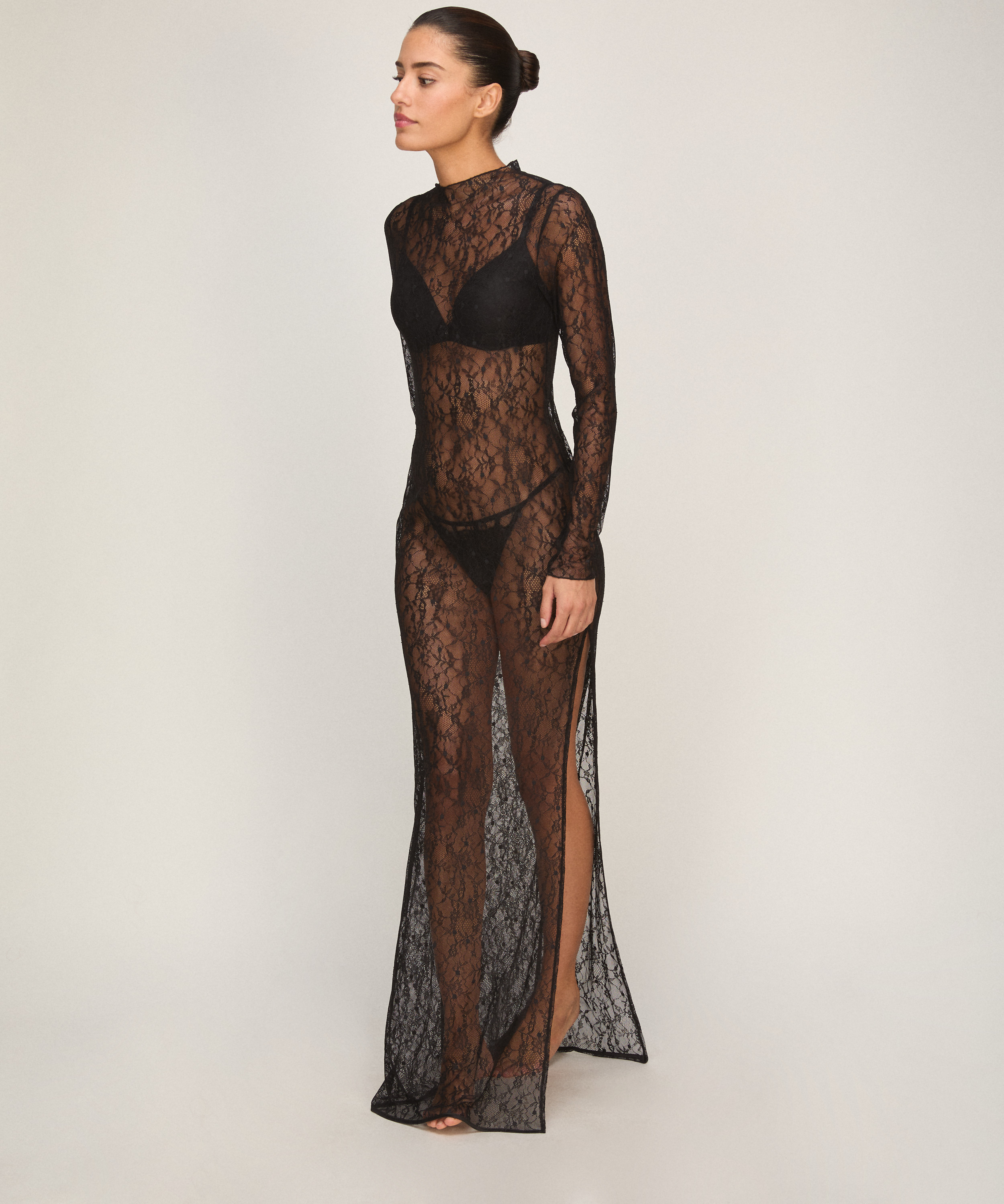 Slipdress Allover Lace, Black, main