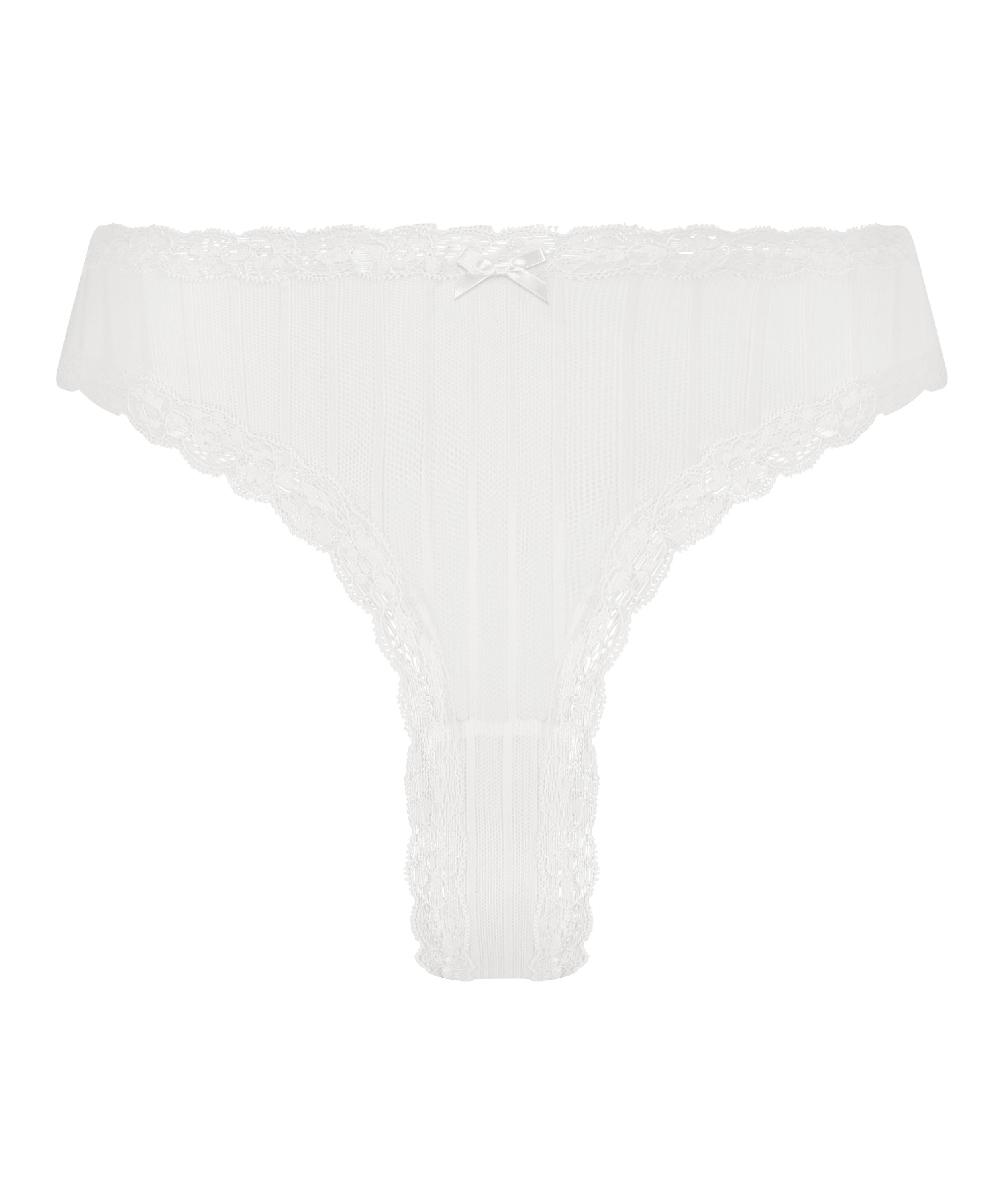 V-shaped Brazilian knickers mesh, White, main