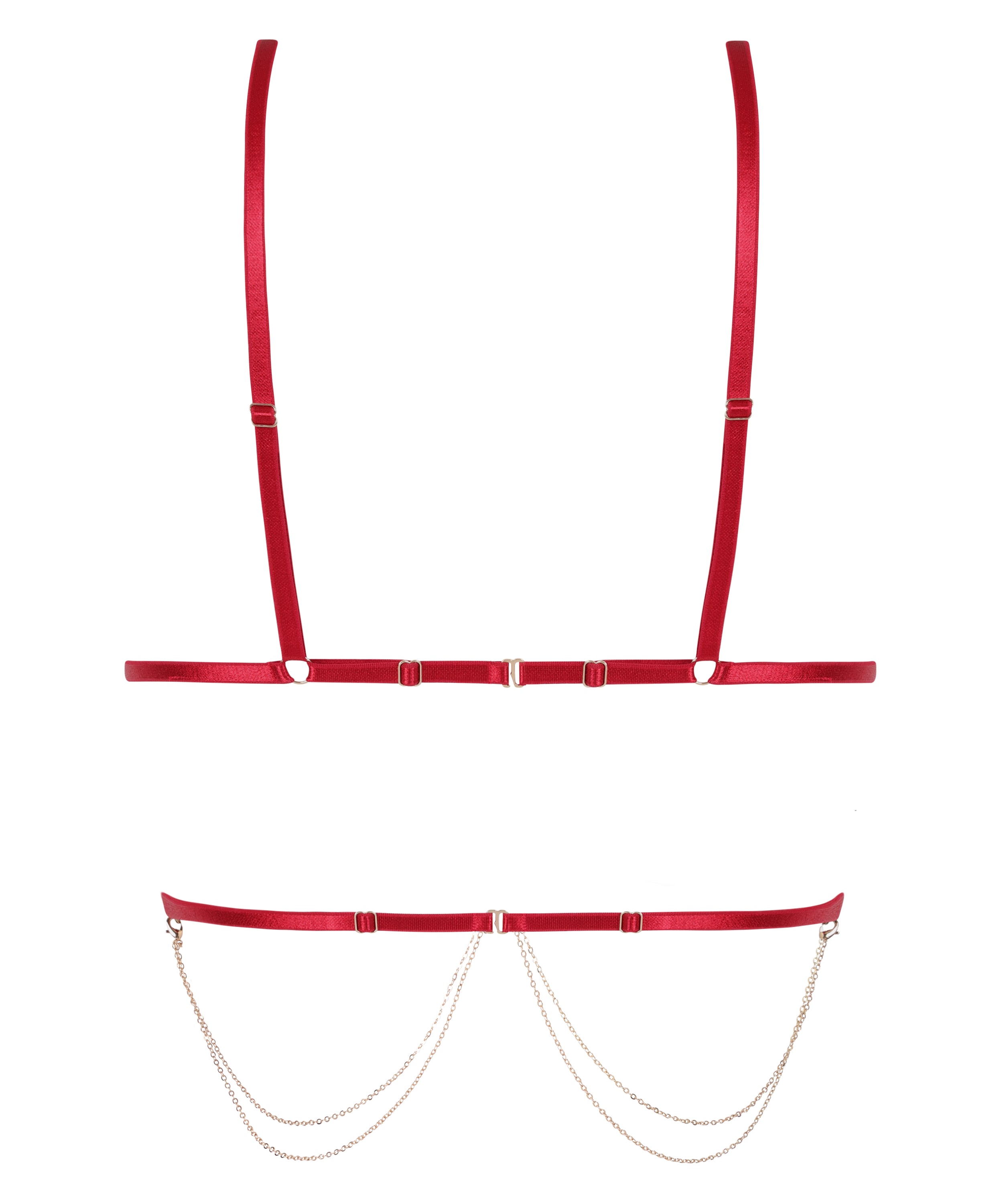 Chain Top Bralette, Red, main