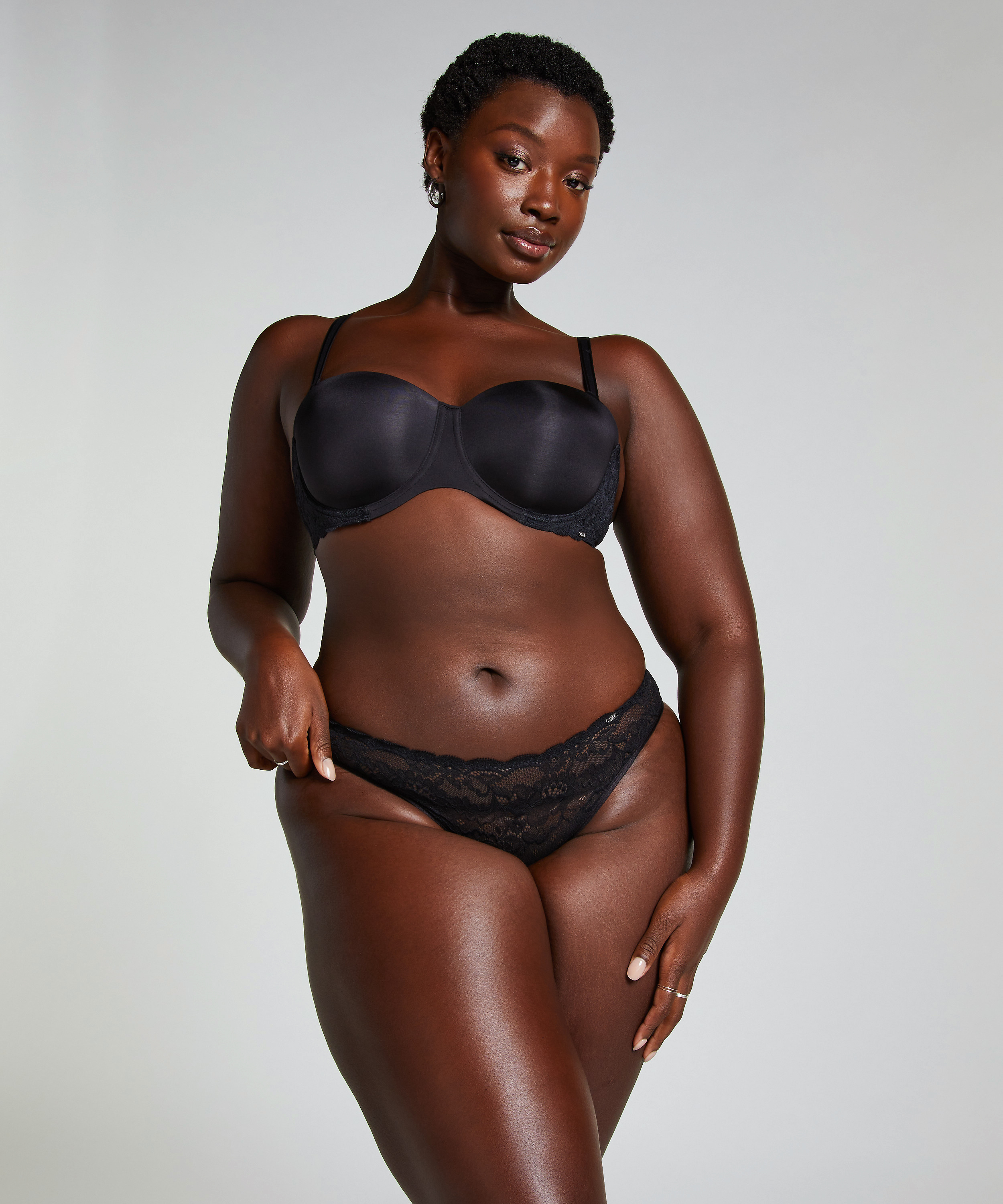 Angie Padded Strapless Underwired Bra, Black, main