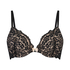 Rose padded push-up bra, Black