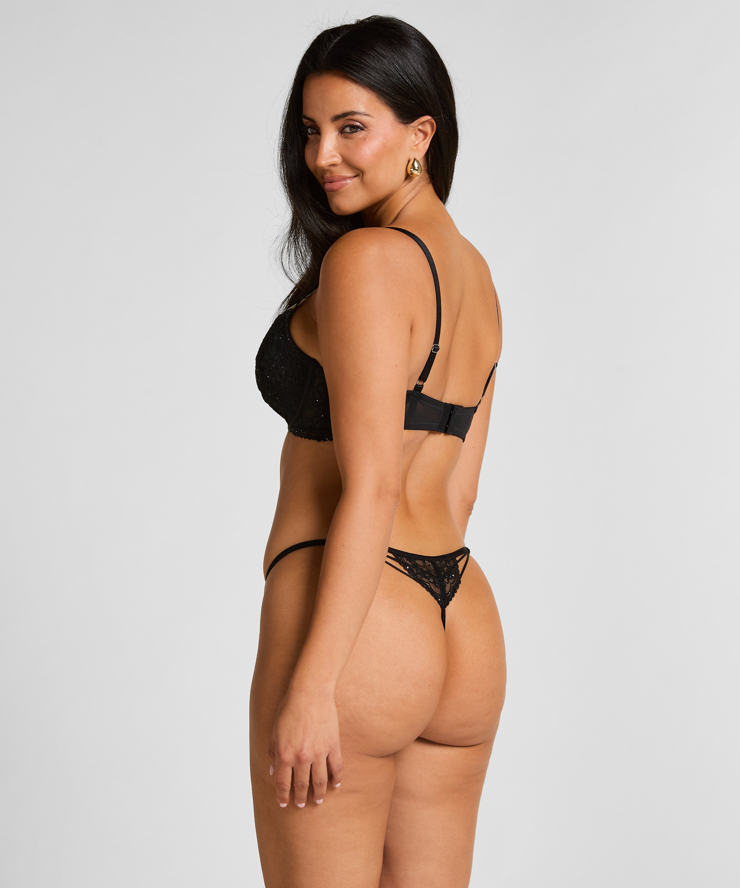 Sabrina Padded Underwired Bra, Black, main