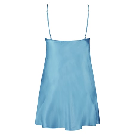 Silk Lace Slip Dress, Blue