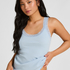 Singlet Rib Jersey Lace, Blue