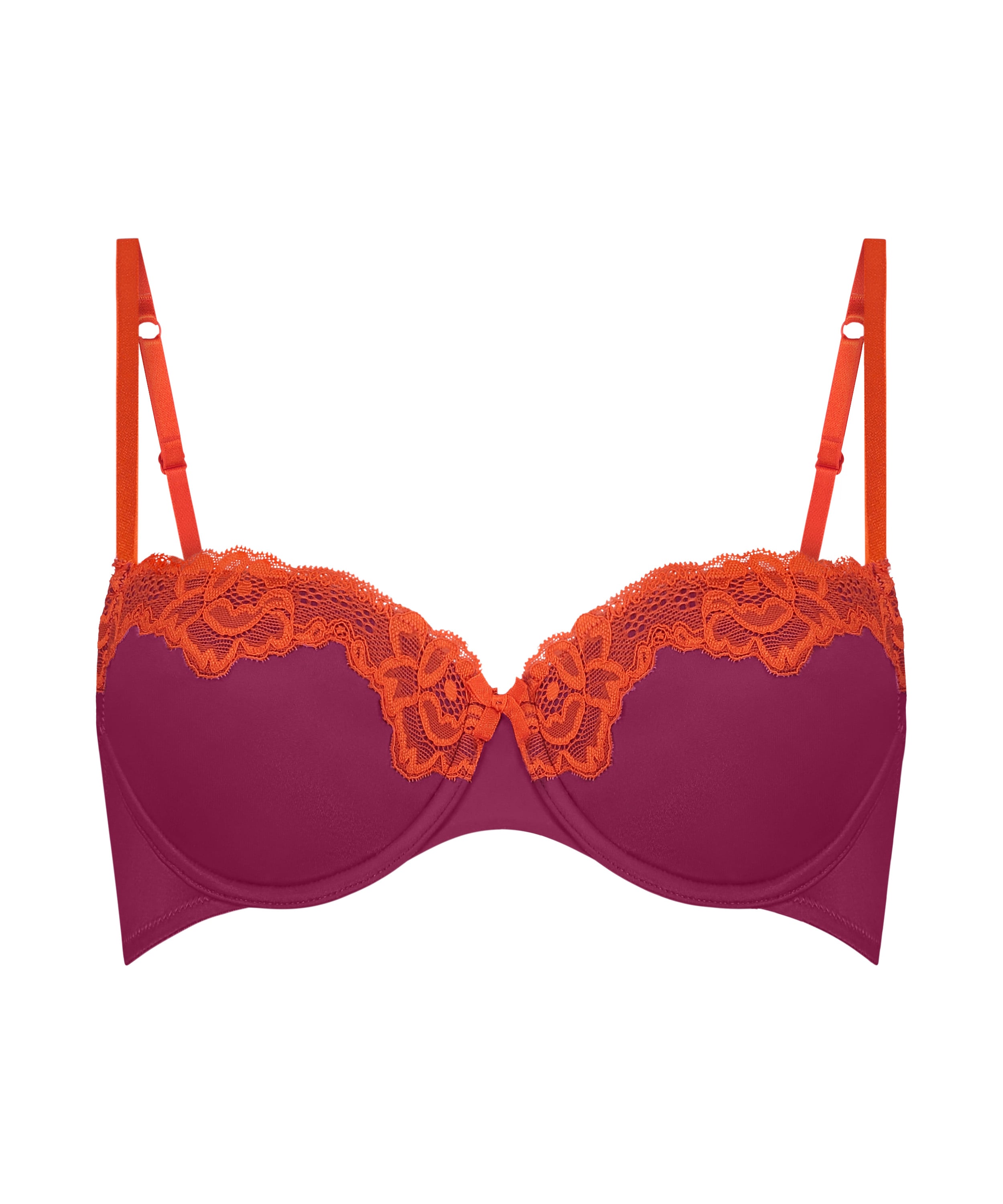 Lace & Shine Padded Underwired Bra, Pink, main