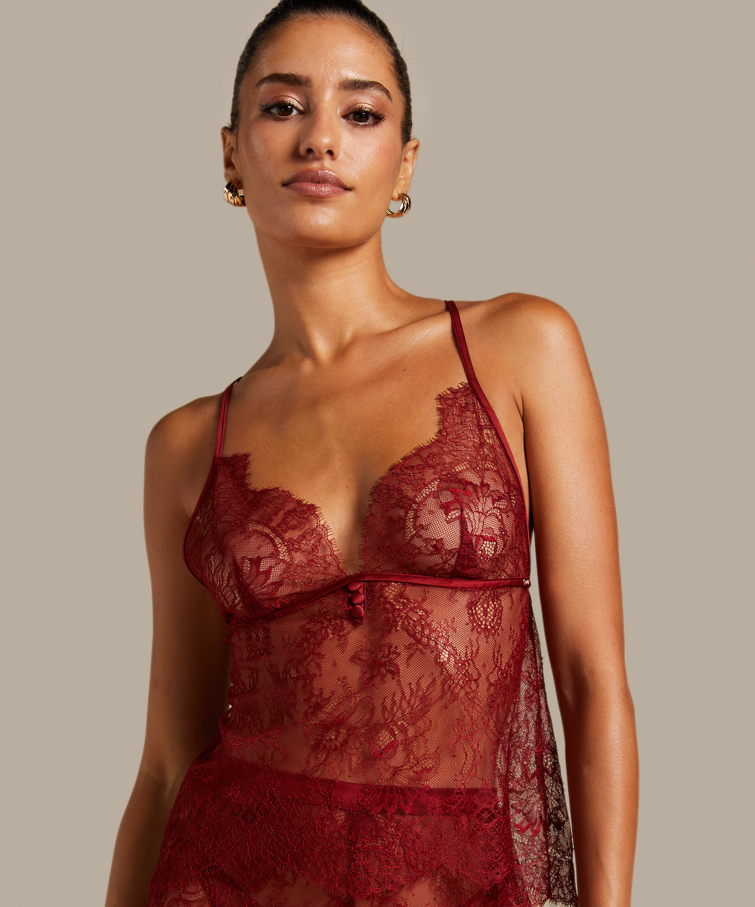 Delphine Lace Cami, Red, main