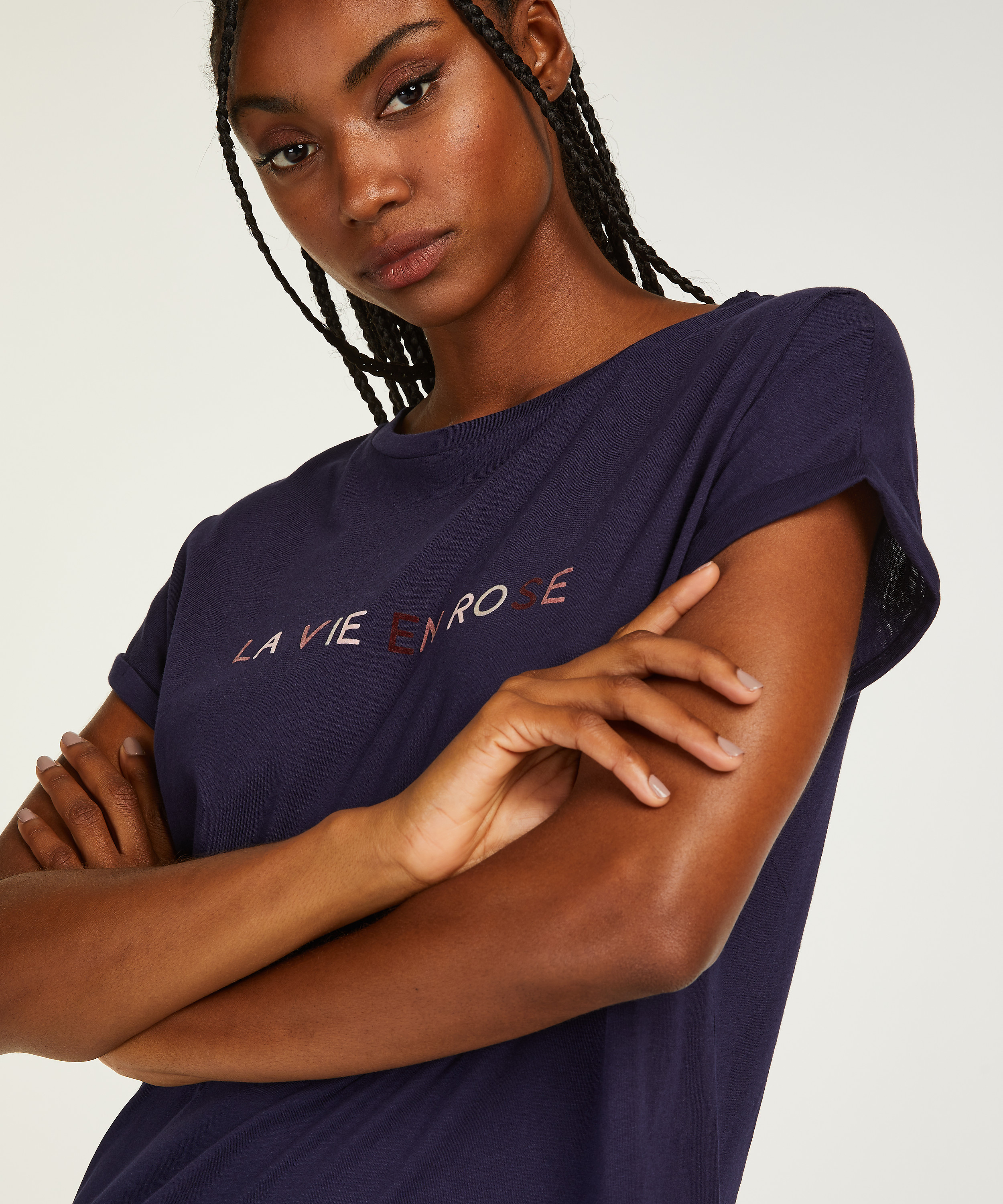 Round Neck Nightshirt, Blue, main