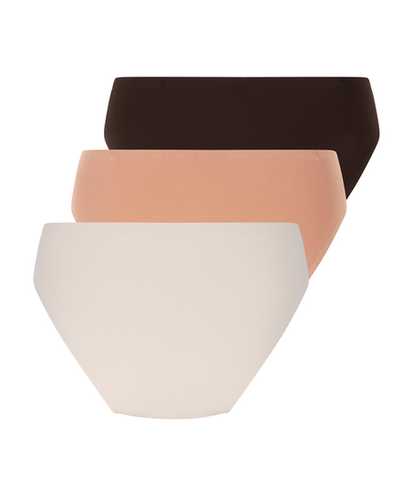 3-pack invisible Brazilian, Brown