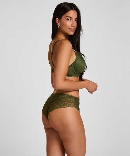 Marine Padded Push-Up Underwired Bra, Green