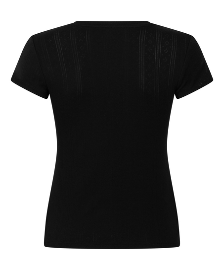 Pointelle Top, Black
