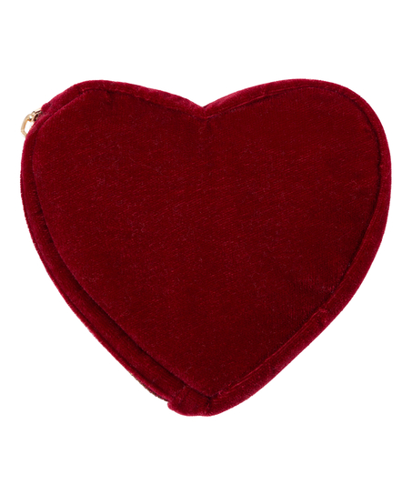 Heart Zip Purse, Red