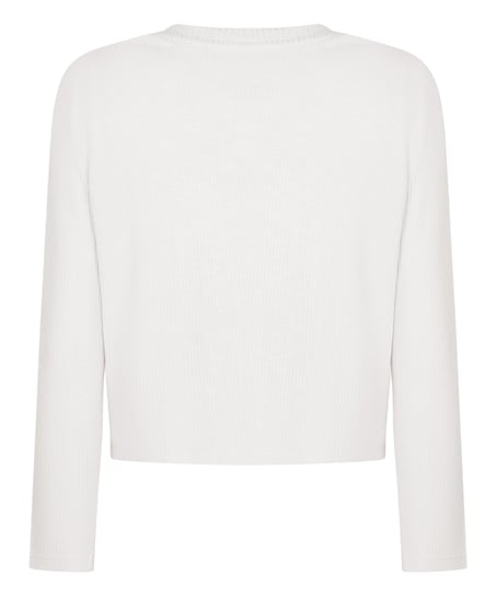 Long-Sleeved Pyjama Top, Beige