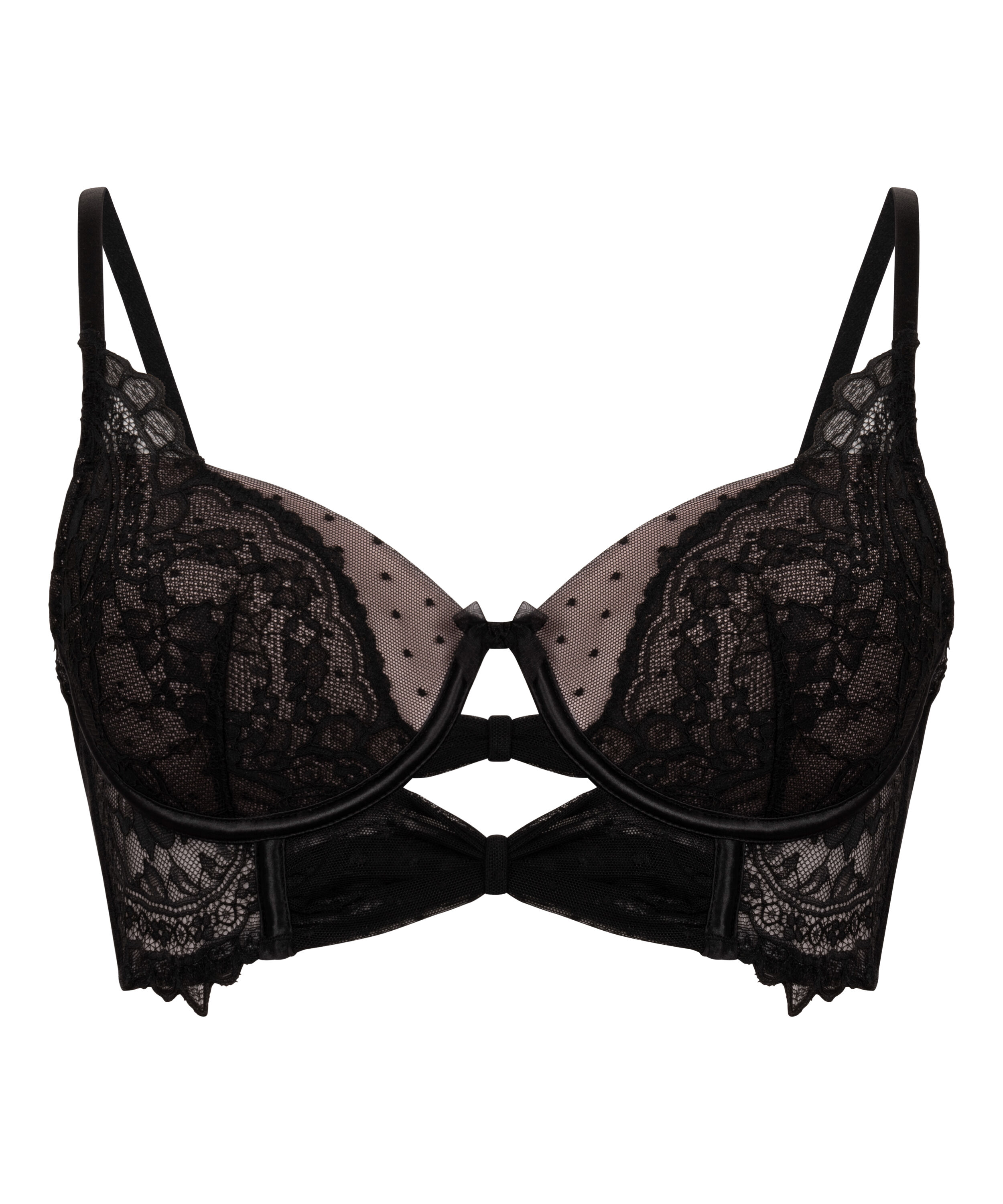 Juliette Padded Longline Underwired Bra, Black