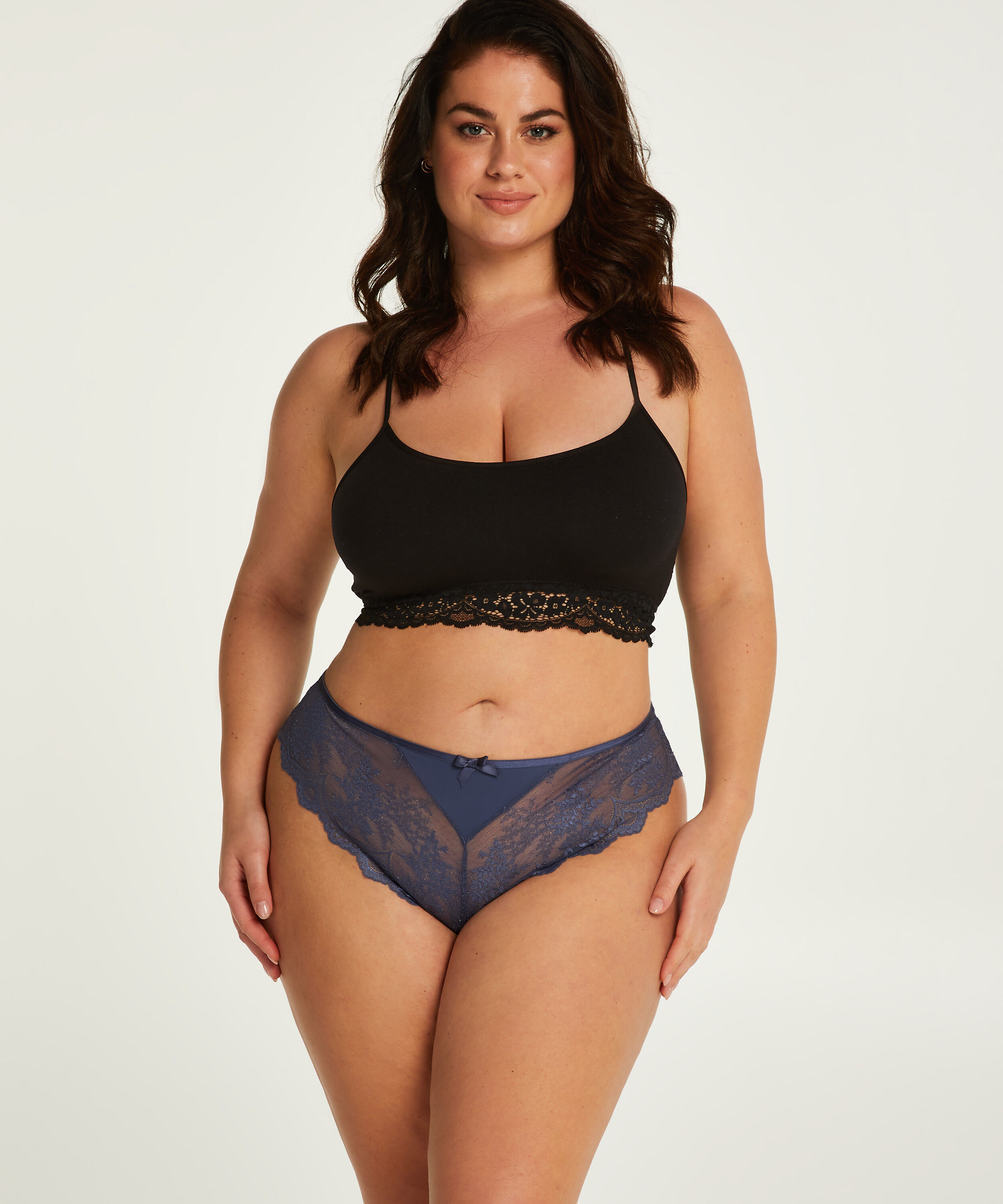 Heira High Leg Brazilian Curvy, Blue