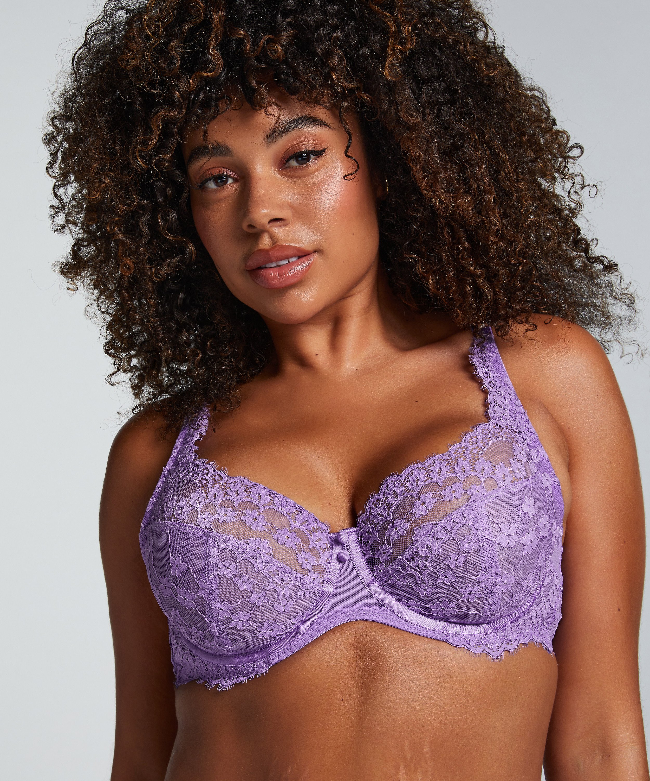 Daisy Non-Padded Underwired Bra, Purple, main